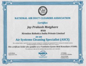 NADCA CERTIFICATE